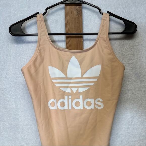 Adidas Swim Trefoil Light Pink Sleeveless One Piece Swimsuit Size S - Picture 3 of 12